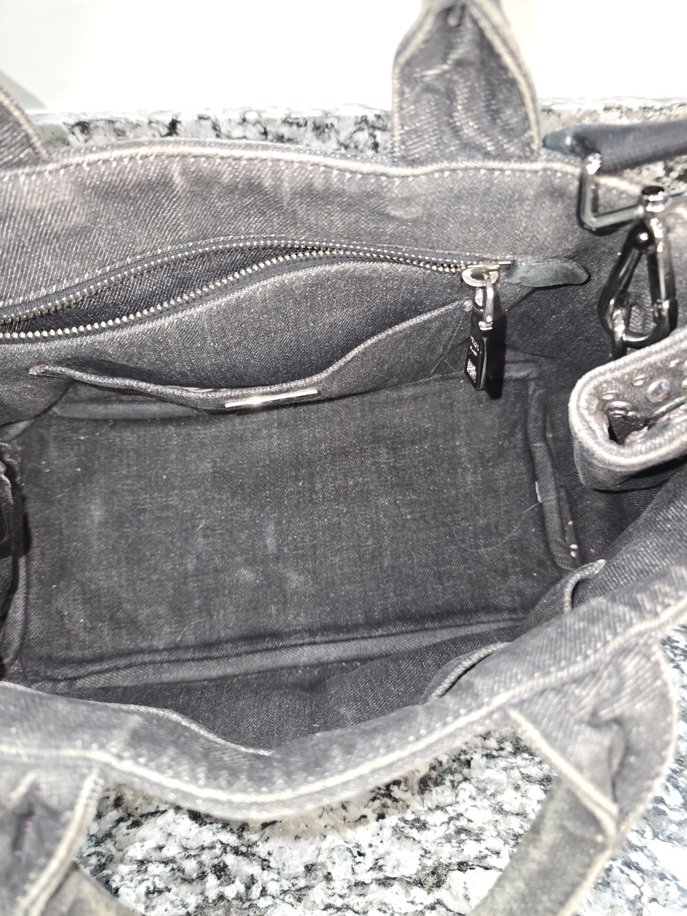 Prada Canapa Bijoux Crystal Embellished Denim Tote (Small) - Picture 6 of 16
